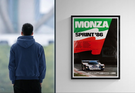 Image 1 of Porsche Monza Sprint – 1986 – Poster originale vintage Porsche – Motorsport anni '80 – 102x76 cm