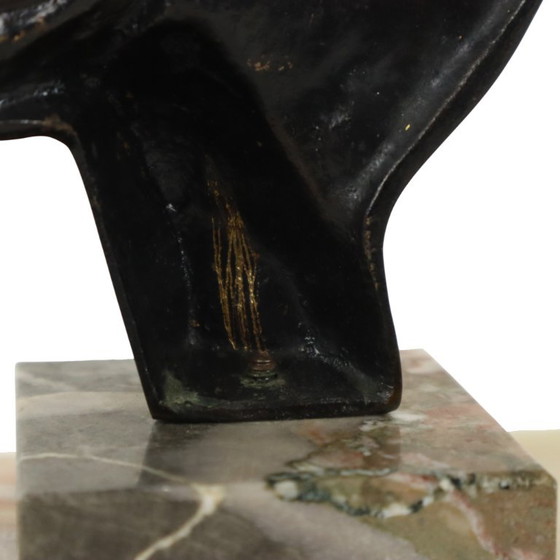 Bronzen Art Deco Beeld Vrouw – Beeldhouwkunst, Marble (photo 15 of 15)