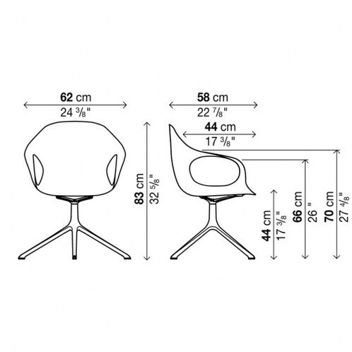 1 × swivel chair Kristalia Elephant white