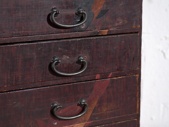 Antico kodansu giapponese laccato con cinque cassetti – Giappone, circa 1900 – Cassettiere, Iron (photo 18 of 40)