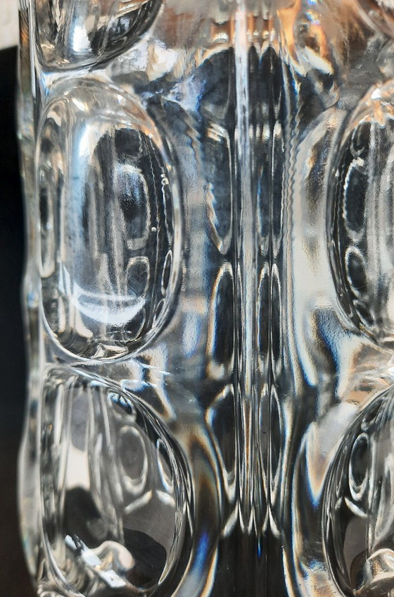 Image 1 of (W009) Ikonisches tschechisches Glas der Moderne: Vase mit konkaven ovalen Linsen – Sklo Union, 1960er-1970er Jahre