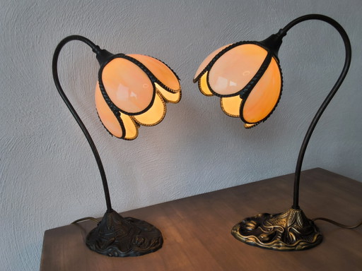 Lampes de table Art Déco – tafellampen, Bronze, Glass (photo 2 of 9)