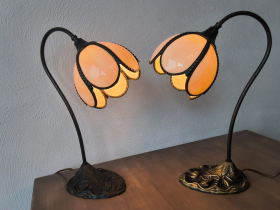 Lampes de table Art Déco – Honsel, Bronze, Glass (photo 2 of 9)