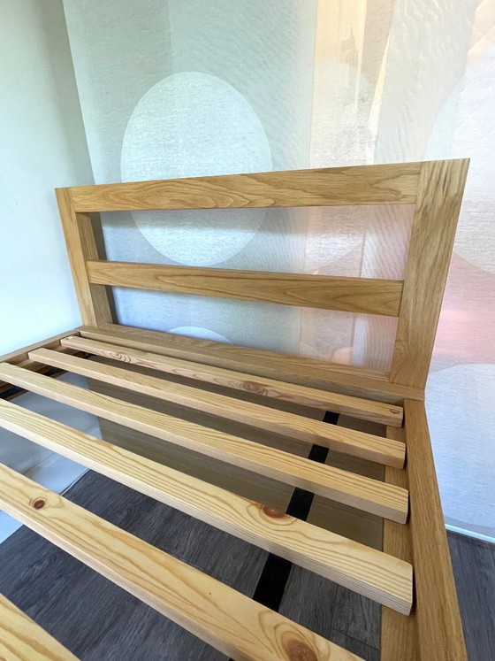 Image 1 of Single bed 90x200 cm Solid Oak - HABITAT (Adams model) + Firm Comfort Mattress.