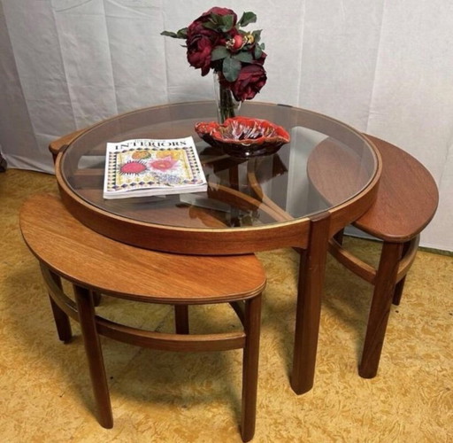 Mid century retro vintage teak trinity coffee table by nathan 1960 Scandinavian Design English Quality