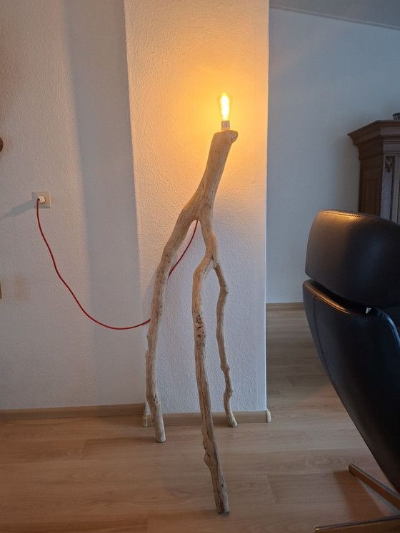 Lumière sur bois par Dolf, Lampadaires, Textile, Beige (photo 2 sur 5)