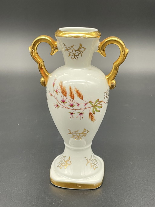 Limoges Porcelaine d’Art Vase Mit Goldhenkeln, Vintage