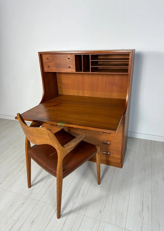 Image 1 of Vintage Deense Teakhouten secretaris van Børge Mogensen voor Søborg Møbelfabrik, Mid-Century Modern, jaren 1960