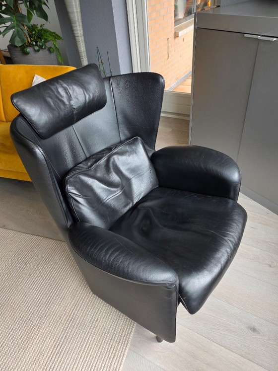 Image 1 of De Sede DS 23 Fauteuil – Zwart Leer – Prima Staat (Franz Josef Schulte)