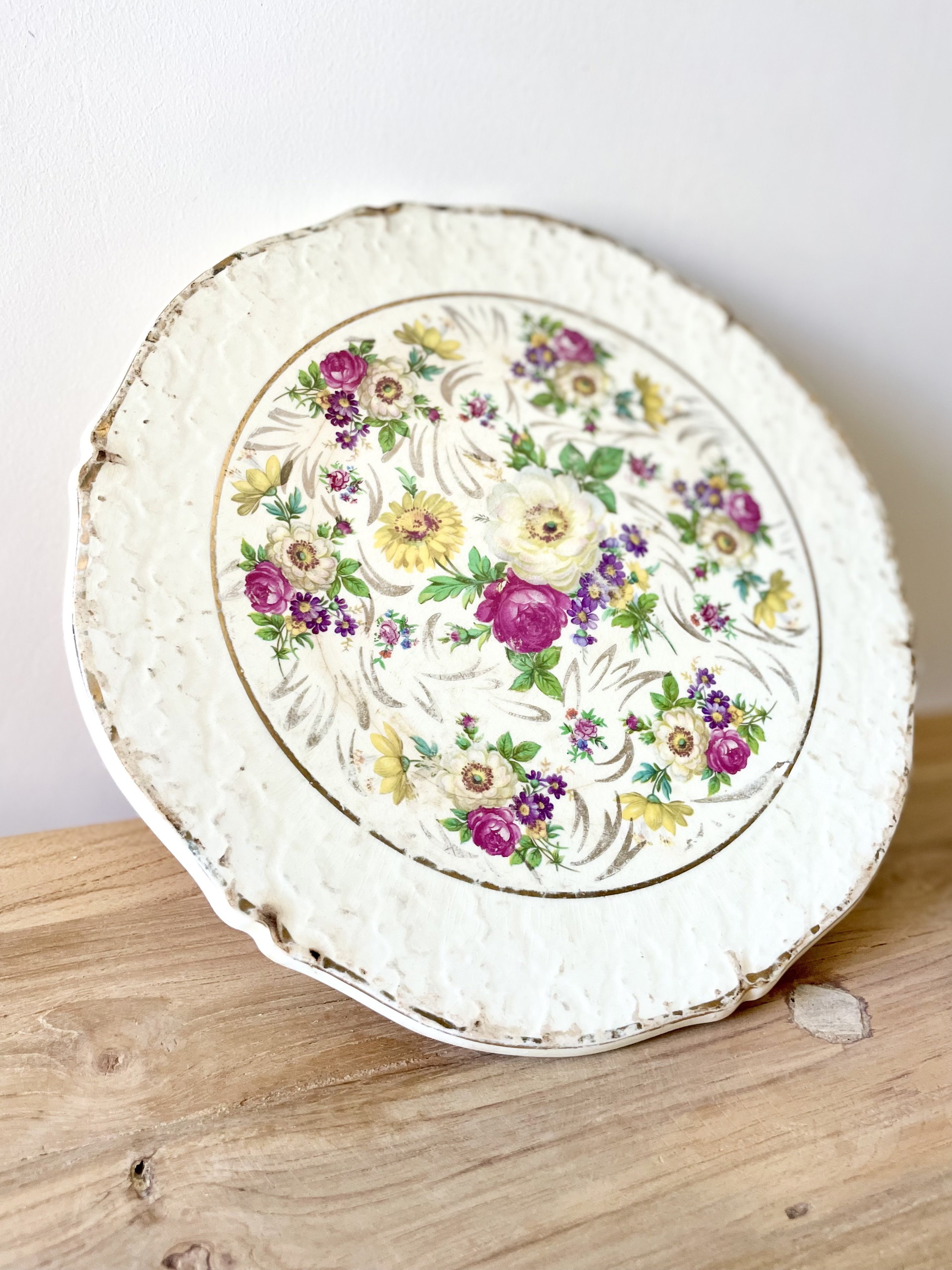 Vintage French Floral Display Plate · Ceranord Saint-Amand · Hand