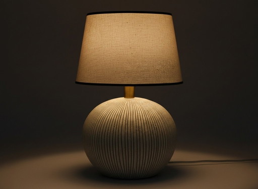 Grote Italiaanse keramische lamp uit de jaren 60 – tafellampen, Ceramic, Textile