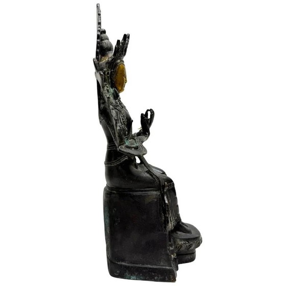 Maitreya Bodhisattva Chino en Postura Devocional – Bronce Dorado, lote 445 – Esculturas, Bronze (photo 3 of 10)