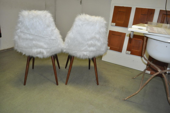 Set of Erika Side Chairs by Judit Burián for SZKIV, 1959, White, Mid Century Modern (photo 2 of 9)