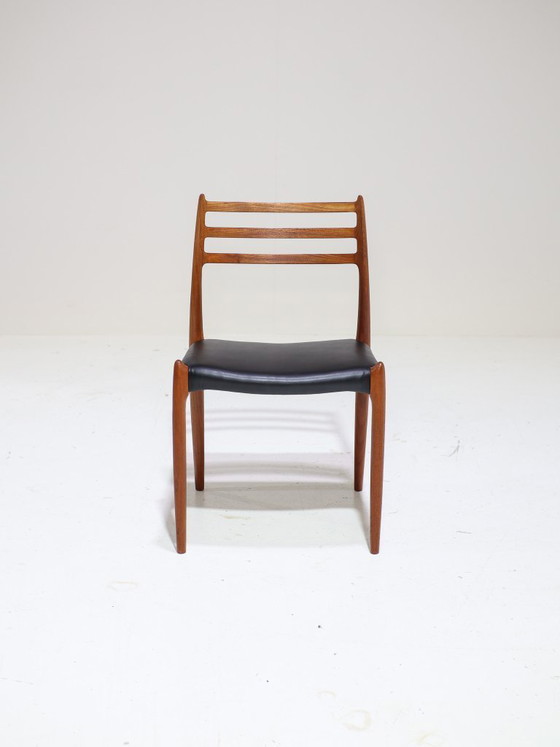 Image 1 of 6x N.O. Møller model 78 eetkamerstoelen teak Deens 1960s
