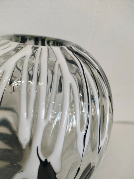 Image 1 of Vase sphérique fait main (Sphère) décoré de pâte de verre