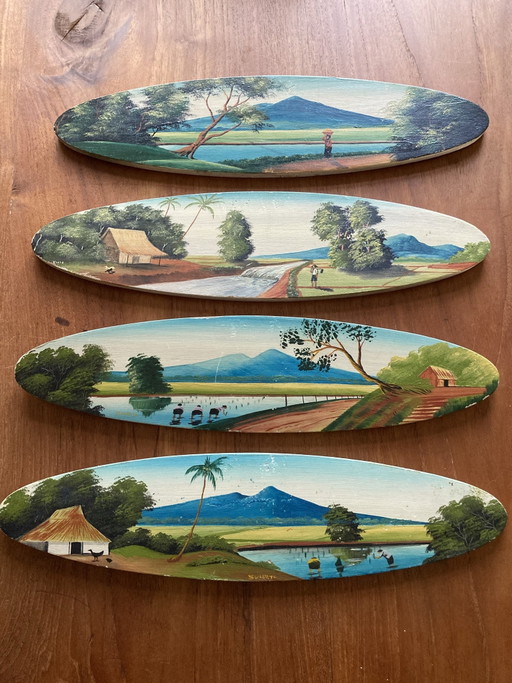 Mooi Indie 4 pinturas de tabla de surf