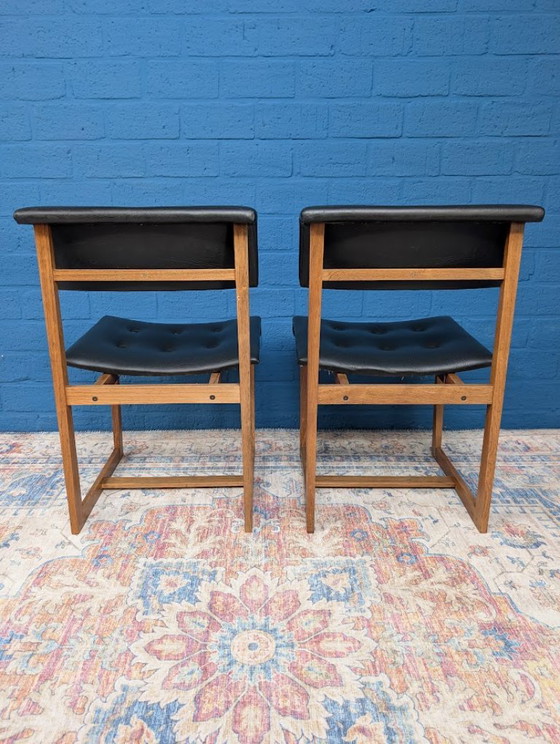 2x Sedie Vintage, Henning Sørensen, Anni '60 – Danex, Sedie da pranzo, Wood, Leather (photo 6 of 9)