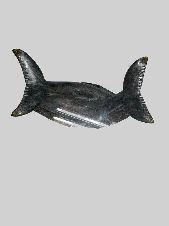 Image 1 of Vintage salontafel met dolfijnen