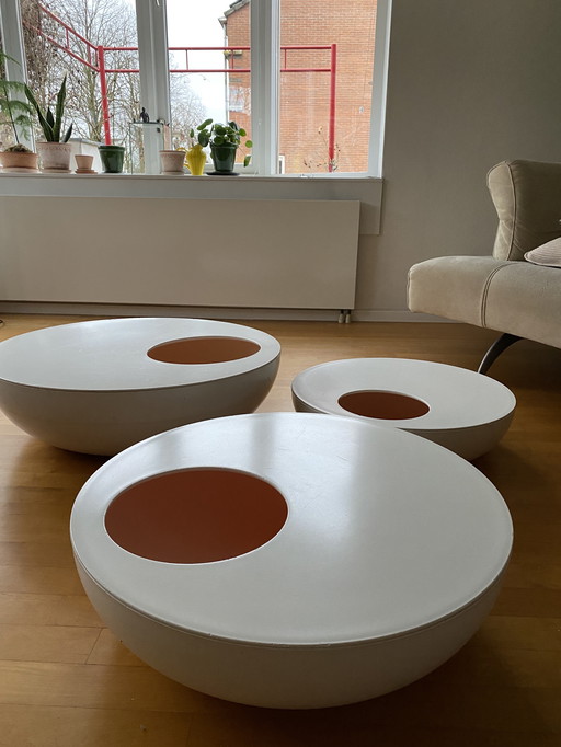 Original round coffee tables (set of 3)