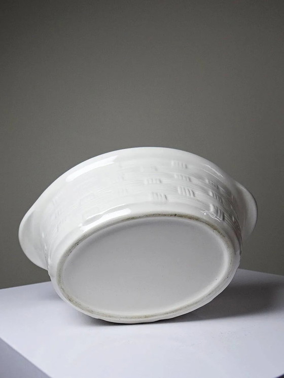 Terrina vintage trompe-l'œil con uova in maiolica bianca, anni '60-'80, Stoviglie, Porcellana, Bianco (foto 11 di 12)