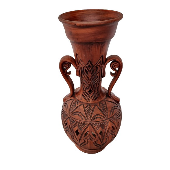 Image 1 of Grand vase vintage en céramique marron, 1960s