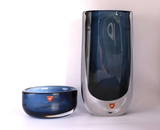 Image 1 of Vase en verre par Landberg pour Orrefors, set de 2