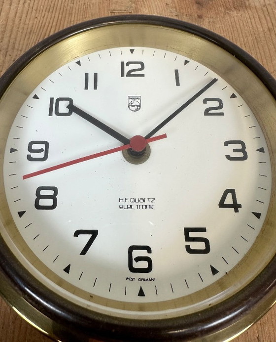 Image 1 of Vintage Duitse messing scheepsklok van Philips, jaren 70