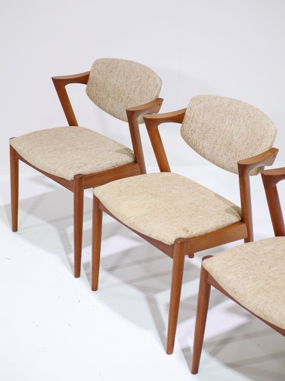 Image 1 of 6 sedie da pranzo Kai Kristiansen modello 42 in teak danese vintage