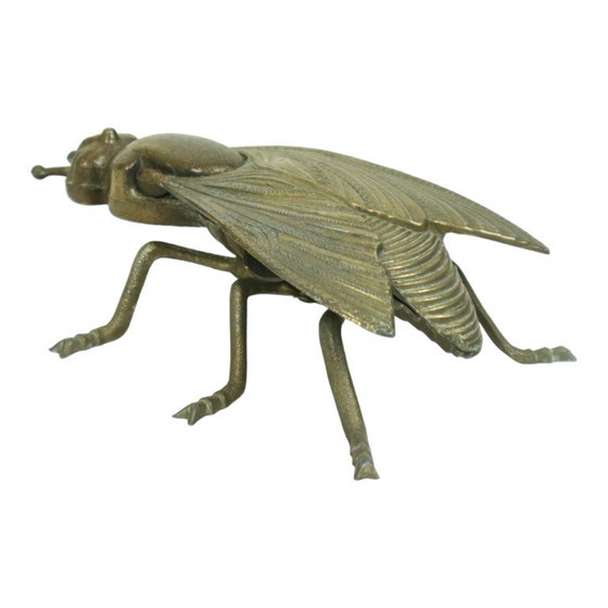 Image 1 of Vintage Copper Plated Fly Ashtray Sculpture