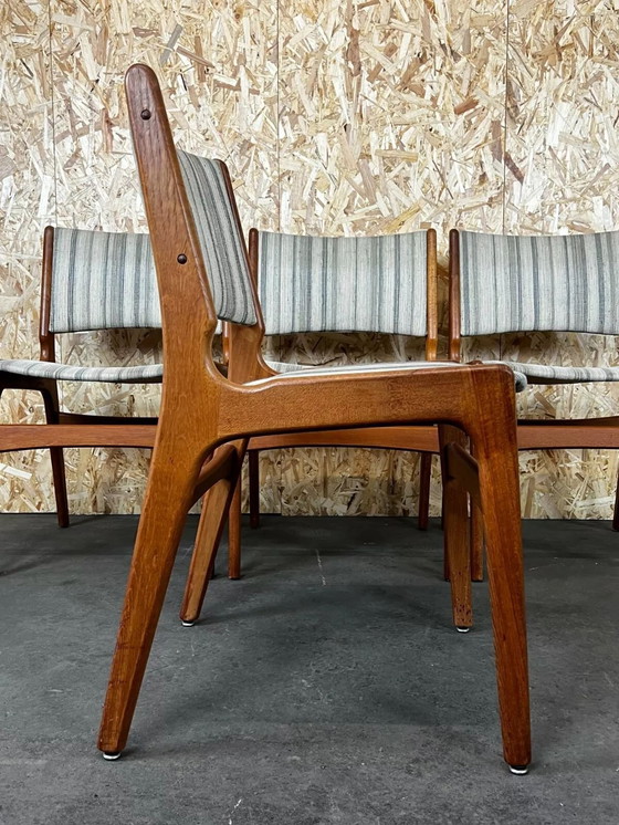 Image 1 of 4x 60's 70's Teak Chair Chaise Dining Chair Henning Kjaernulf Danish 60s