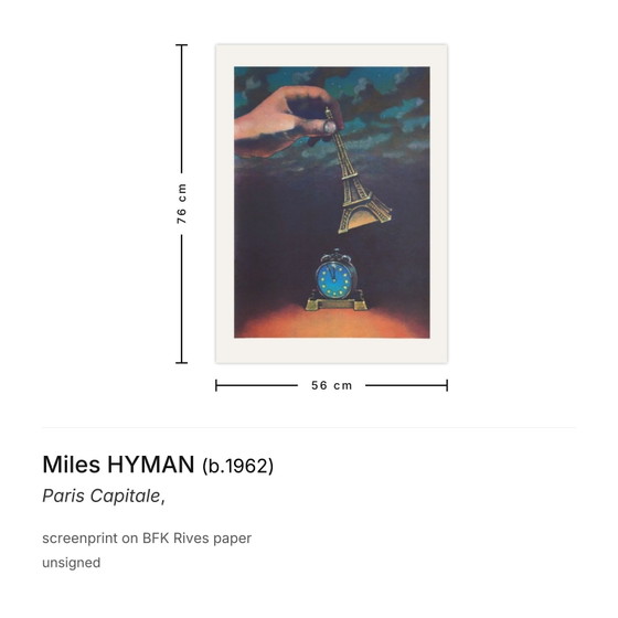 Image 1 of Miles HYMAN Paris Capitale Siebdruck