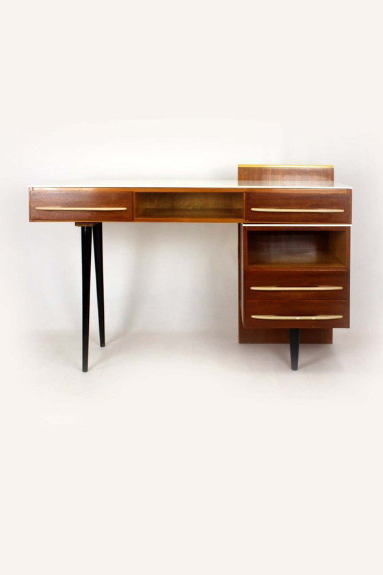 Image 1 of Modular Desks with White Glass Tops by Mojmir Pozar for Up Závody, 1960s, Set of 3