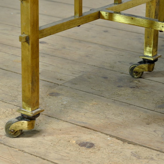 Image 1 of Tavolino in ottone con piano in marmo, circa 1910