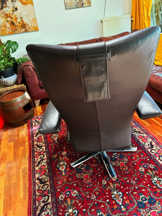 Strässle modern lounge chair in near mint condition – Adjustable recliner chair, Chrome, Leather (photo 5 of 8)