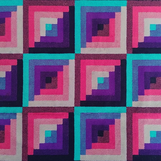 Image 1 of 1980s Gorgeous Geometric Italian Woolen Rug by Missoni for T&J Vestor