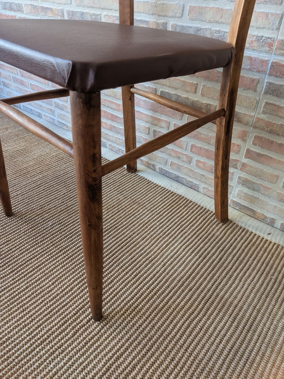 Antiker Mocholín Stuhl, Esszimmerstühle, Holz, Skai, Braun (Foto 12 von 15)