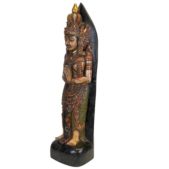 Antique Balinese Temple Statue – Añjali Mudra (Sembah) – c. 1890–1930 – 67.8 cm – Sculpture, Wood (photo 4 of 11)