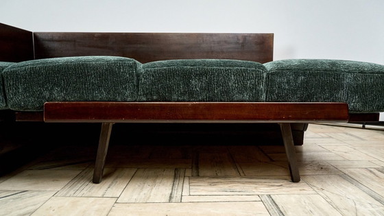 Image 1 of Art Déco hoekslaapbank van Jindřich Halabala voor UP Závody, jaren 50, Tsjechoslowakije