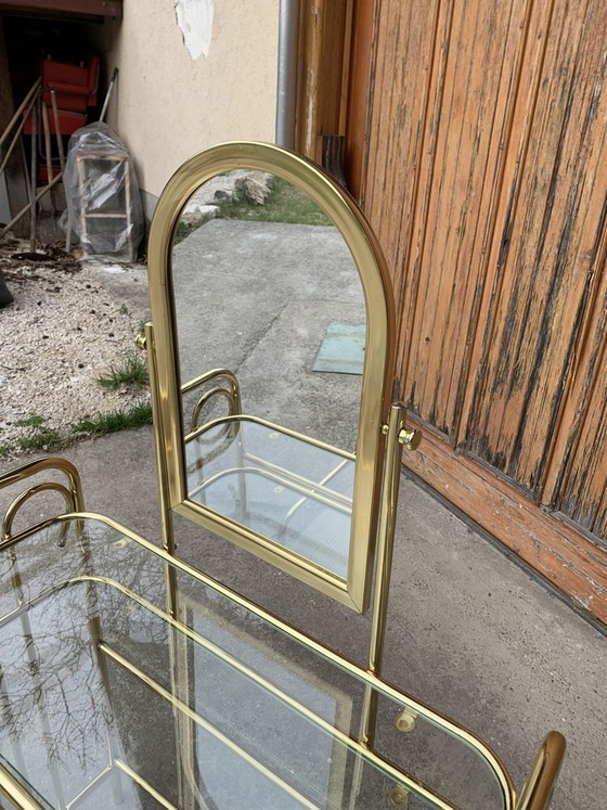 Vintage Dressing Table and Stool in Brass, 1950s, Set of 2 (photo 5 of 5)