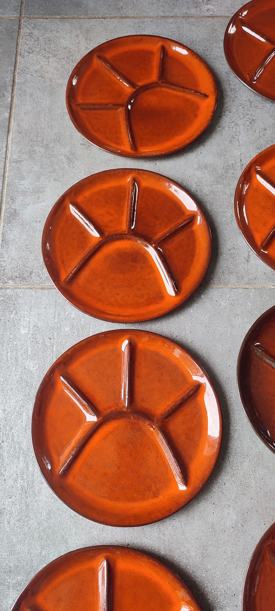 Image 1 of Assiettes céramique à compartiments (x11) vintage -Vallauris