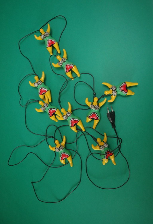 "Nanas" light chain, in the spirit of Niki de Saint Phalle