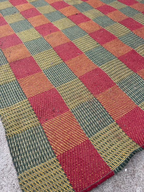 Grande Tappeto Kilim Scandinavo in Juta anni '60, Tappeti, Tessile, Multicolore (foto 12 di 15)