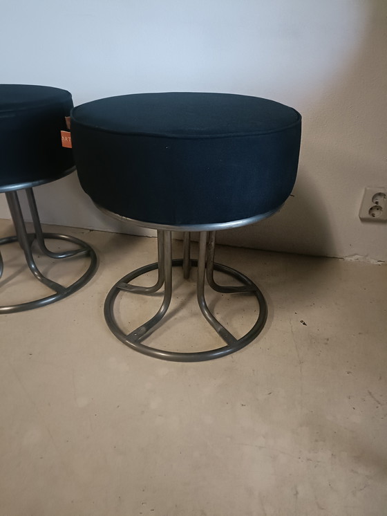 Image 1 of Black canvas pouf