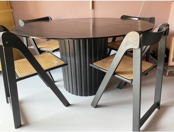 Image 1 of Mesa de comedor redonda HKLiving Pillar negra | Diámetro 140 cm