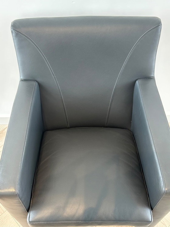 Image 1 of Poltrona Leolux Dolcinea – Pelle grigio scuro | Design di Jan Armgardt