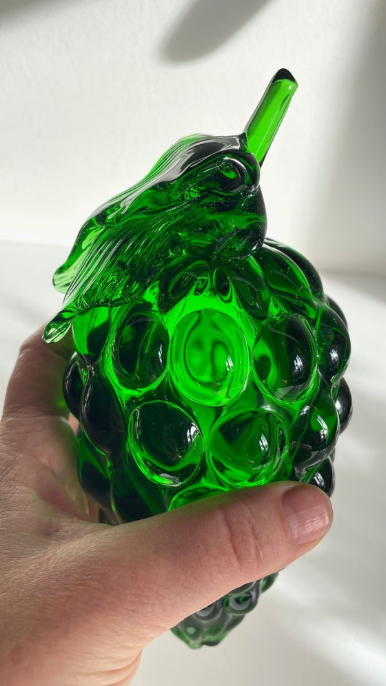 Image 1 of Vintage groene glazen druiventros