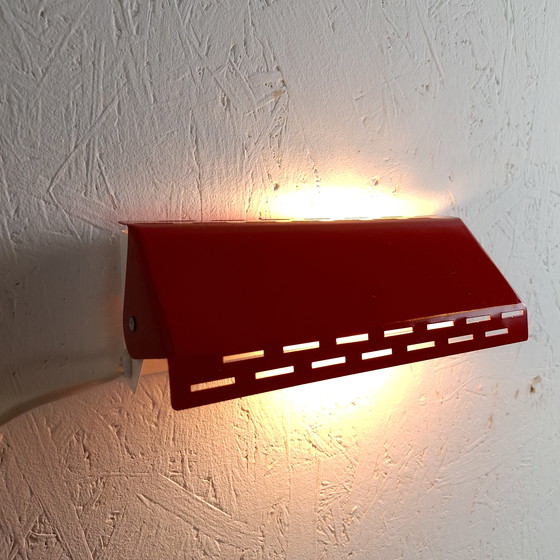Image 1 of Lampada da parete vintage G&G in metallo, rossa/bianca, anni '80