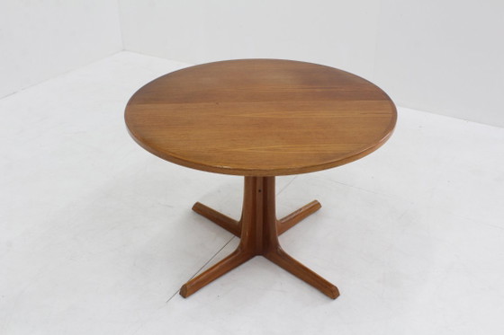 Vintage Danish Round Extendable Dining Table Teak Wood 1960s Gudme (photo 6 of 9)