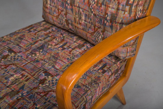 Image 1 of Poltrone vintage in ciliegio e lana di Knoll Antimott, anni '50-'60, set di 2