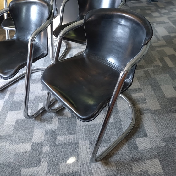 Image 1 of 4 sedie nere Willy Rizzo